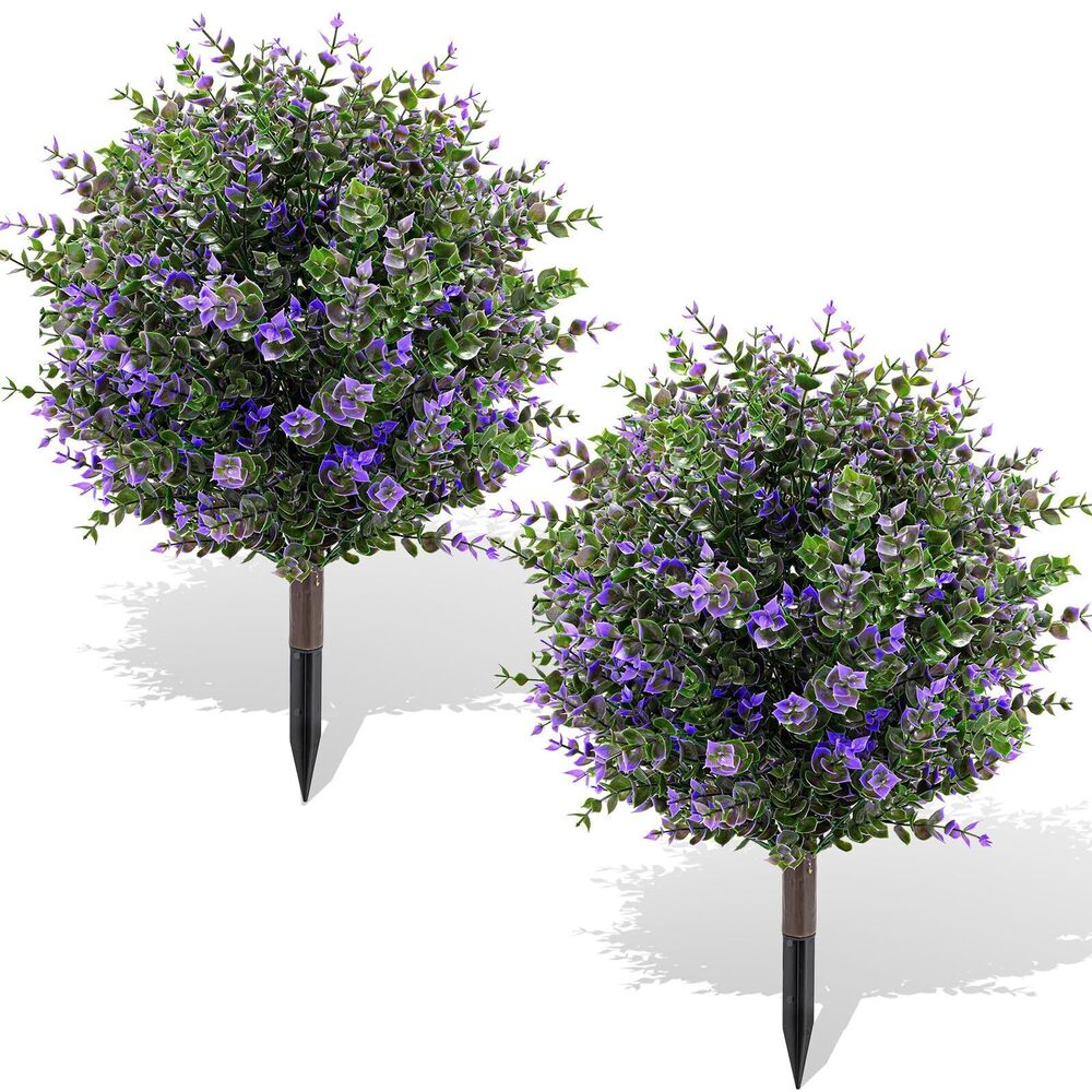 3307 Artificial Boxwood Topiary Ball Trees with Ground Spikes UV Resistant